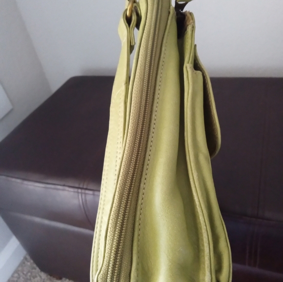 FOSSIL Vintage Green Leather Shoulder Bag - Picture 5 of 14